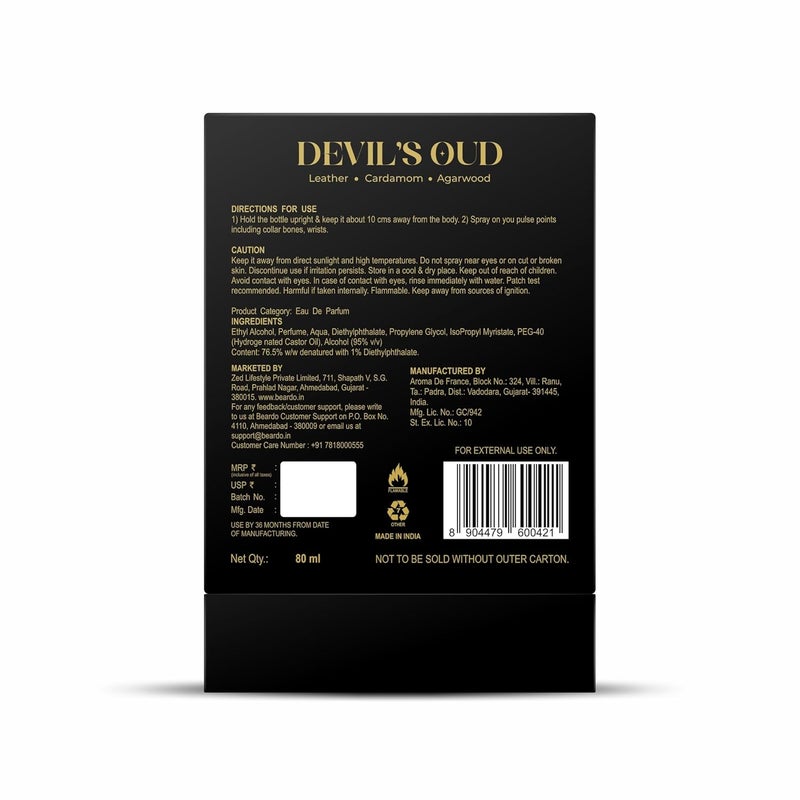 Beardo Devils Oud Perfume EDP 80ml - Image 4