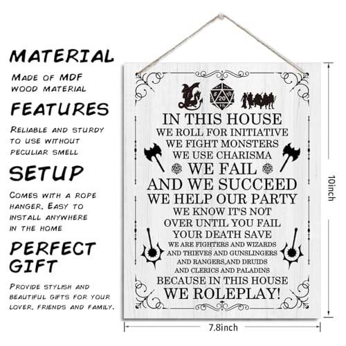 ZPPRJF Dungeons And Dragons Decor, Dungeons And Dragons Gifts, Dragon Wall Decor, Dragon Room Decor, Rustic Farmhouse Home Decor, Hanging Wall Art Decor, Home Decor for Front Door - Image 3