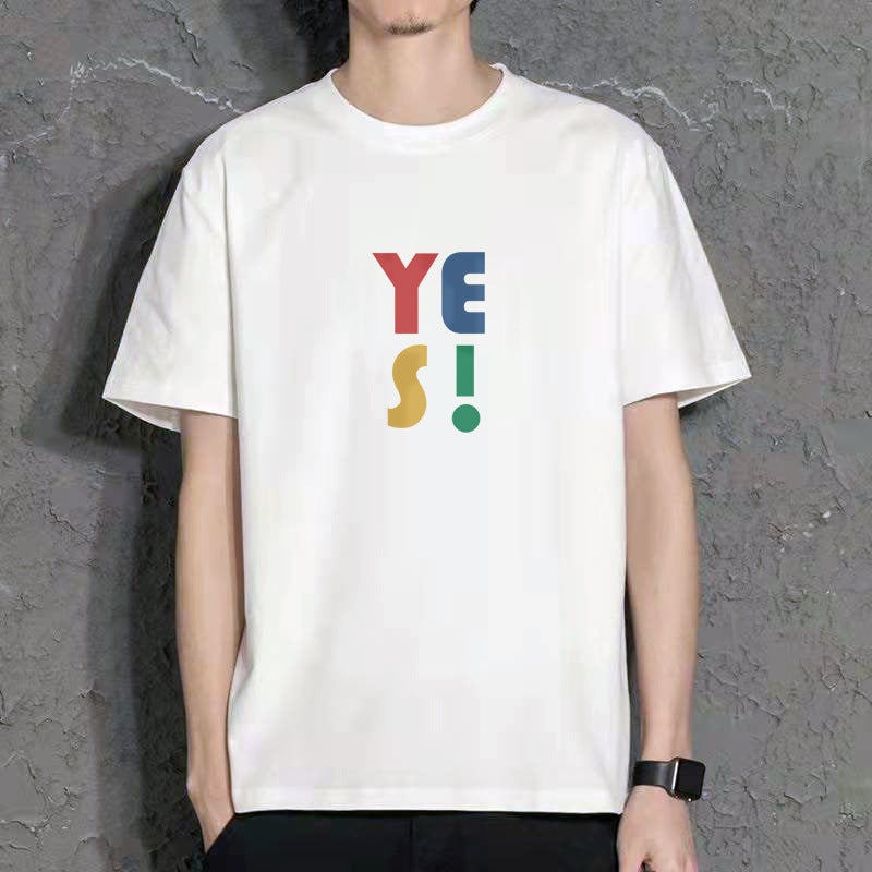 Foreign Trade Cross-border New Casual Men's T-shirt Round Neck Short-sleeved T-shirt Men's Slim-fit Printed Sports Base Shirt - Image 1