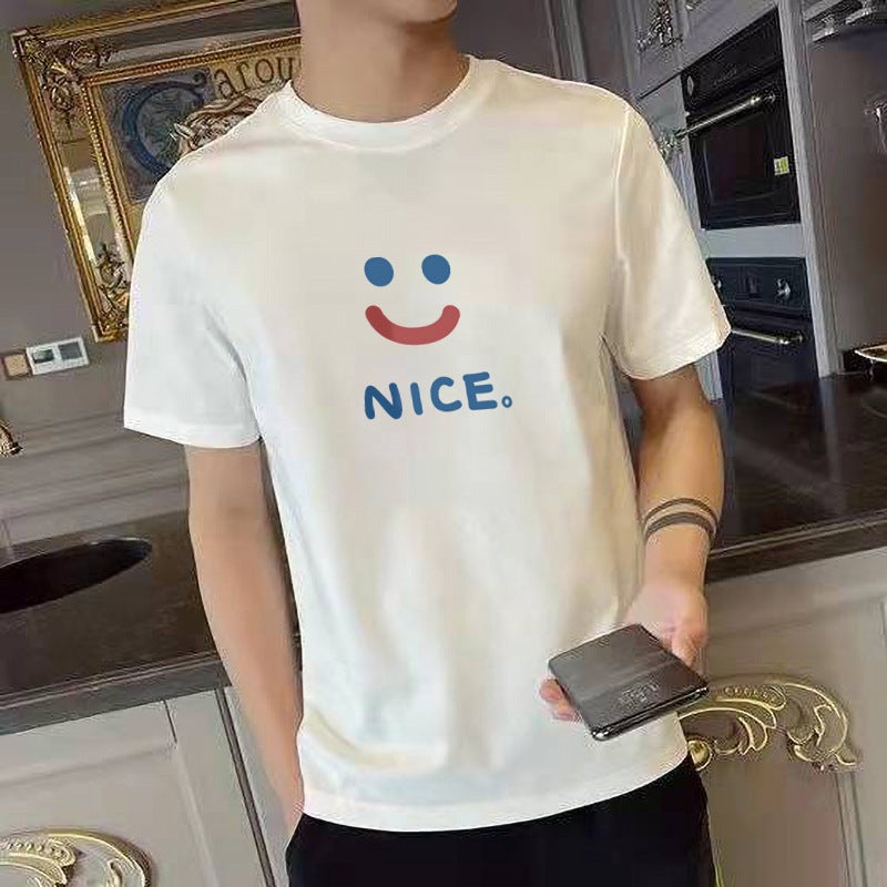 Foreign Trade Cross-border New Casual Men's T-shirt Round Neck Short-sleeved T-shirt Men's Slim-fit Printed Sports Base Shirt - Image 5