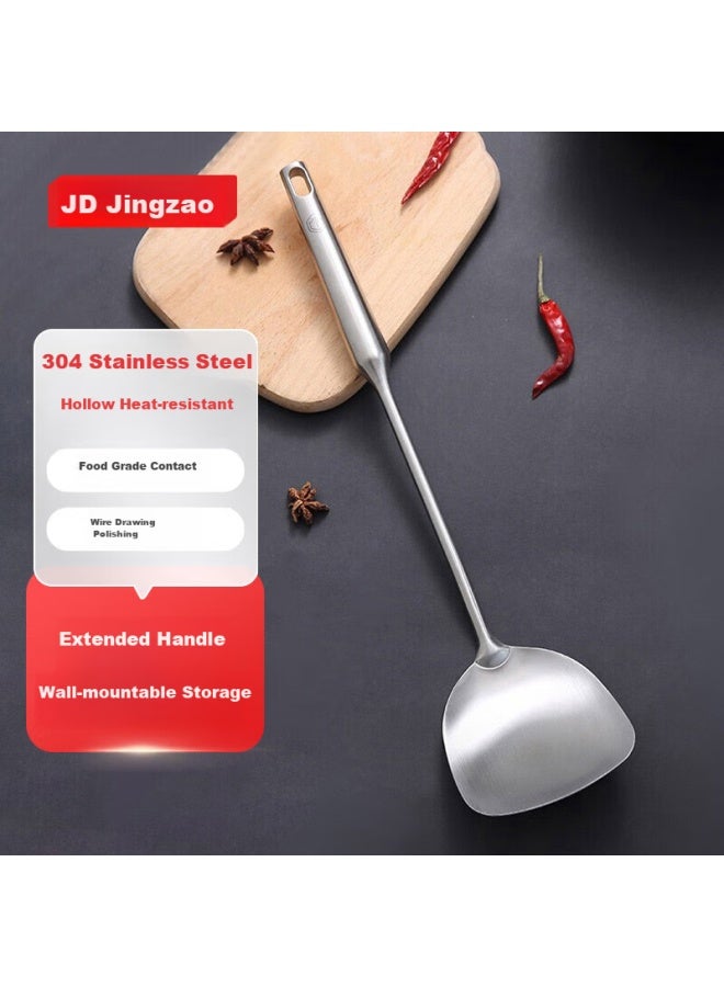 JD.com Jd Jingzao ملعقة طهي من الفولاذ المقاوم للصدأ 304، قالب واحد، مقبض مجوف ممتد للحماية من الحرارة، ملعقة طهي للقلاية، ملعقة طهي حديدية - Image 3