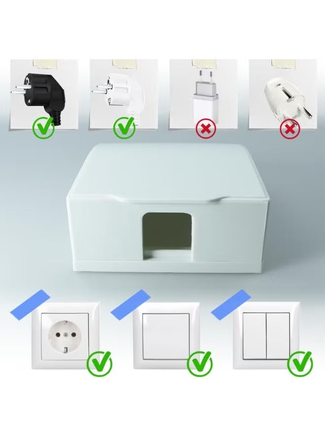 Amanli Waterproof Socket Cover, 2 Pack Wall Switch Cover, Self-Adhesive Electrical Outlet Protector, Splashproof and Dustproof Plug Guard, Baby Safety Light Switch Guard for Bathroom, Kitchen and Home Security (White) - Image 3