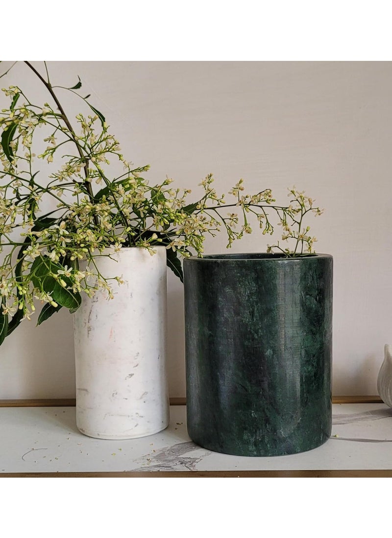 R&M - RM Green Marble Utensil and Wine Bottle Holder, Flower Vase, Black Stone Customize Kitchen Tools - Image 1