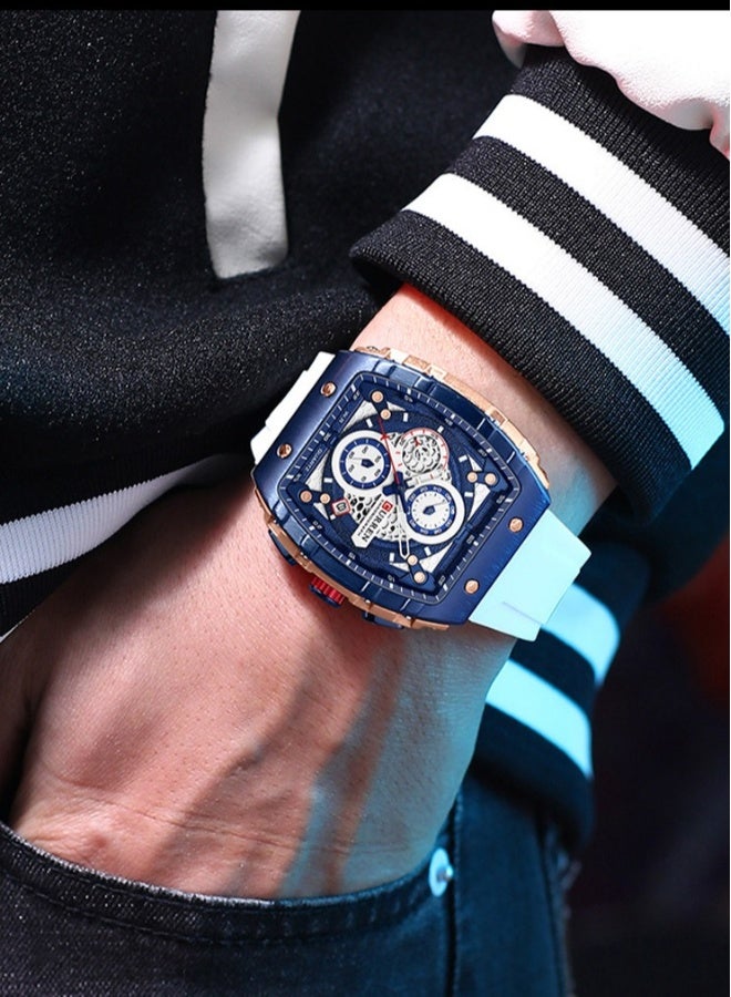 CURREN CURREN 8442M Men Quartz Sport Watch Silicone Strap Alloy Case Fashion Multifunction Wristwatch Abrastion Resistant glass 3ATM Luminous Display Chronograph Calendar Date Watches - Image 4