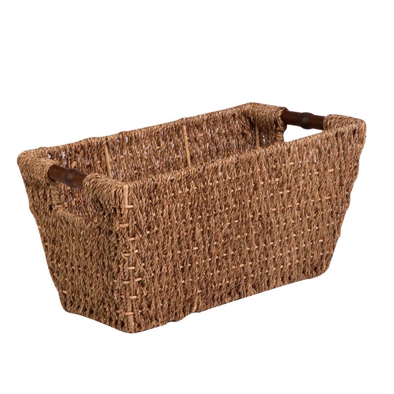 HoneyCanDo Seagrass Basket wHandles Med STO02965 Natural