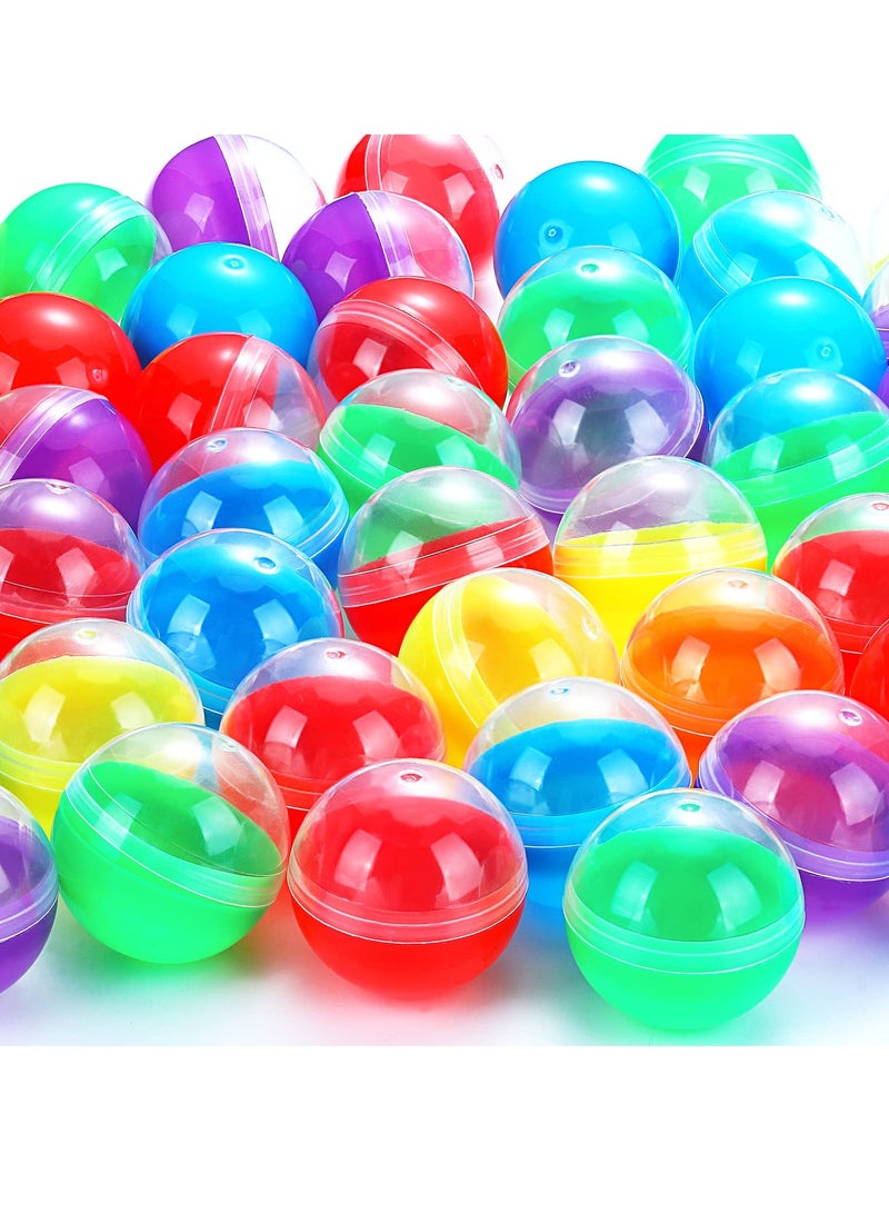 150 Pcs Gumball Vending Machine Capsules - Empty Clear Colored Round Containers Random Colors Plastic Containers Toy for Candy Party Favor Prizes and Party Favors 1.3 Inch - Image 1