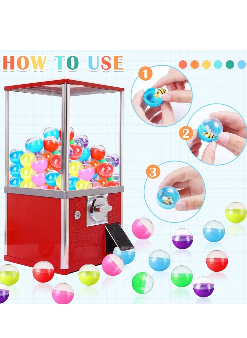 150 Pcs Gumball Vending Machine Capsules - Empty Clear Colored Round Containers Random Colors Plastic Containers Toy for Candy Party Favor Prizes and Party Favors 1.3 Inch - Image 4