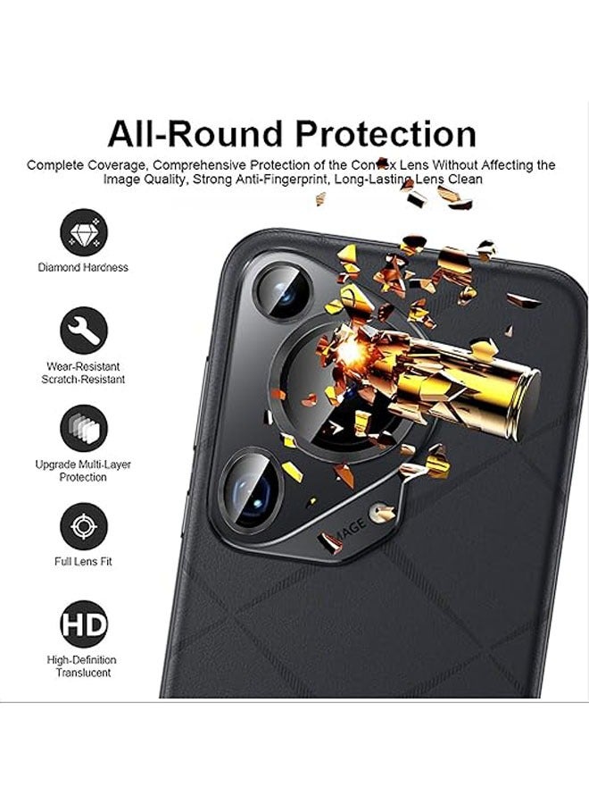 عام 【حماية كاملة】 واقي عدسة الكاميرا متوافق مع هواوي بيورا 70 ألترا، 【حماية مزدوجة】 معدن + زجاج مقسّى، واقي للكاميرا - Image 5