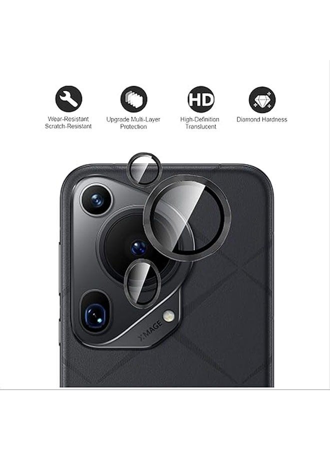 عام 【حماية كاملة】 واقي عدسة الكاميرا متوافق مع هواوي بيورا 70 ألترا، 【حماية مزدوجة】 معدن + زجاج مقسّى، واقي للكاميرا - Image 4