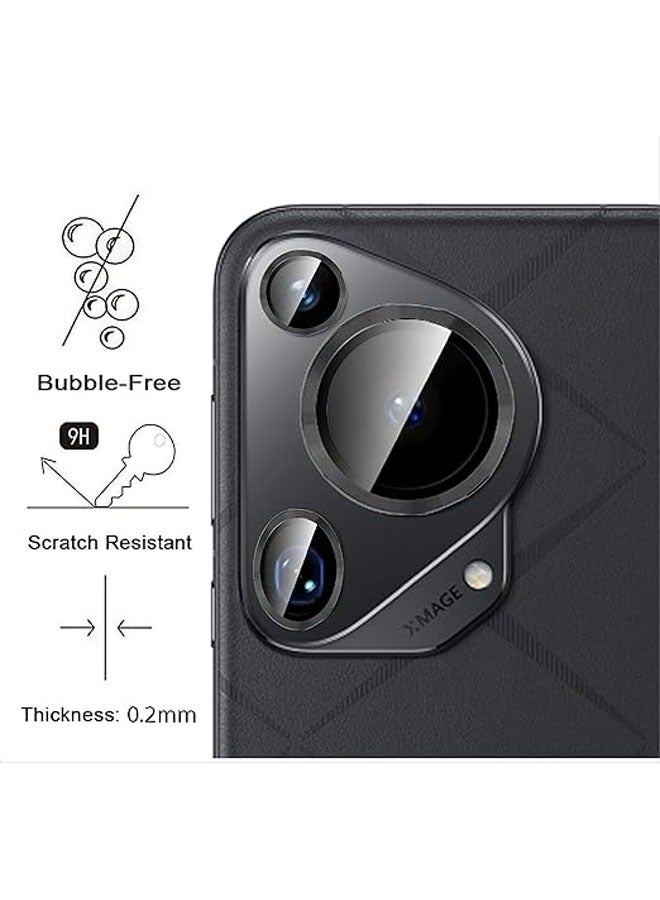 عام 【حماية كاملة】 واقي عدسة الكاميرا متوافق مع هواوي بيورا 70 ألترا، 【حماية مزدوجة】 معدن + زجاج مقسّى، واقي للكاميرا - Image 2