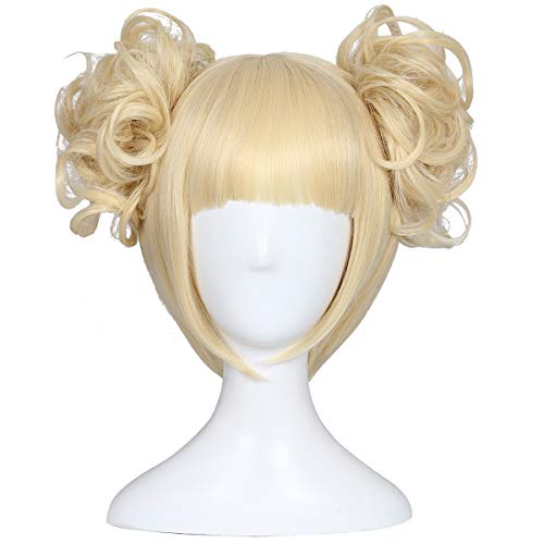 ColorGround Blonde Cosplay Wig and 2 Detachable Buns with Clips - Image 1