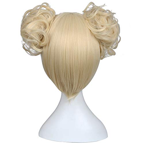ColorGround Blonde Cosplay Wig and 2 Detachable Buns with Clips - Image 5
