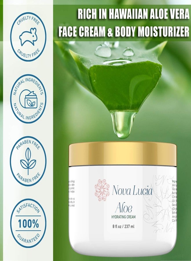 Nova Lucia Large 8 oz Container Hawaiian Aloe Vera Face Moisturizer to use Day or Night for Sunburn Relief, Eczema, Anti Wrinkle for Men Women all Skin Types better than Aloe Vera Gel, 100% Pure Aloe Vera Juice - Image 2