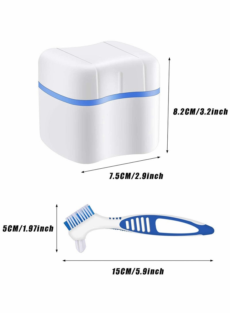 Excefore Denture Cleaner Box and Brush Set, 2 Pack Denture Bath Cases Denture Cups with 2 Pack Denture Cleaner Brushes - Image 2
