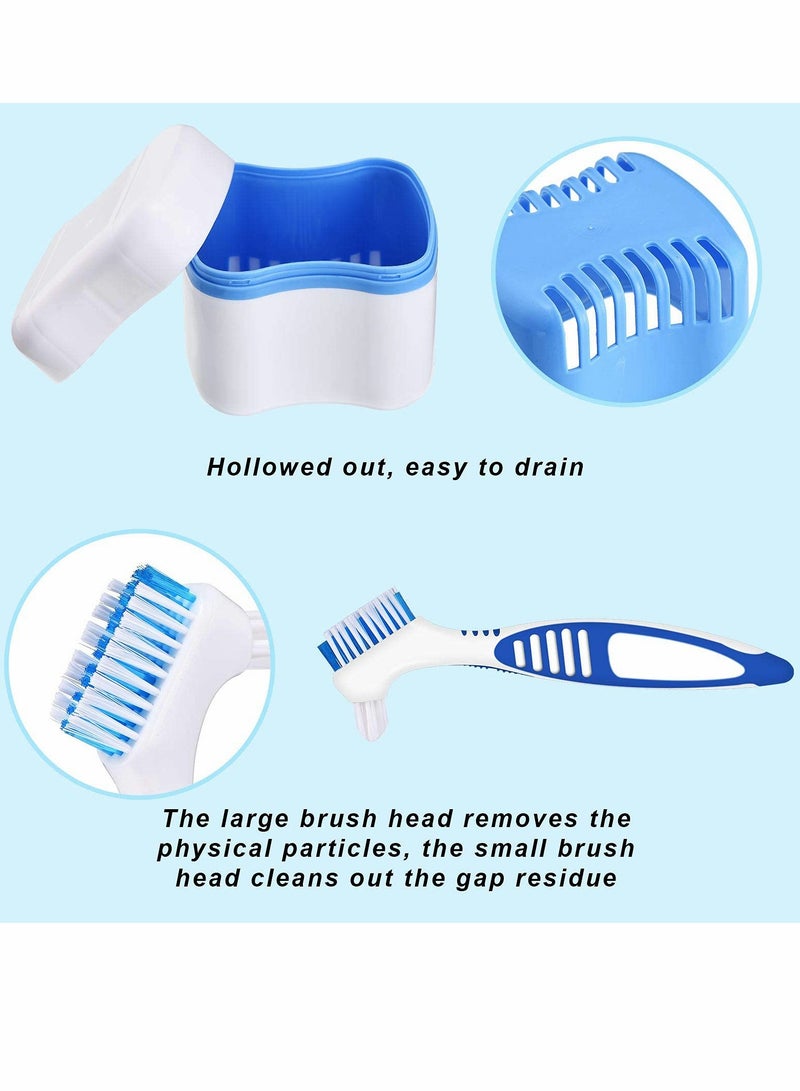 Excefore Denture Cleaner Box and Brush Set, 2 Pack Denture Bath Cases Denture Cups with 2 Pack Denture Cleaner Brushes - Image 3