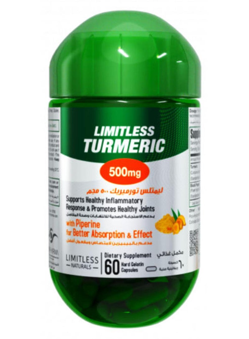 LIMITLESS 60 Capsules Turmeric 500 Mg
