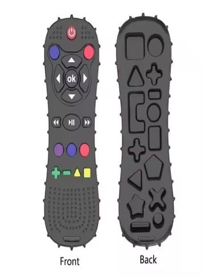 Veemok Silicone Remote Teether for Babies - Soft BPA-Free TV Remote Shape Teething Toy for Infants & Toddlers 3+ Months - Freezer Safe, Food Grade, Sensory Chew Toy for Biting Skill & Development - Black - Image 2