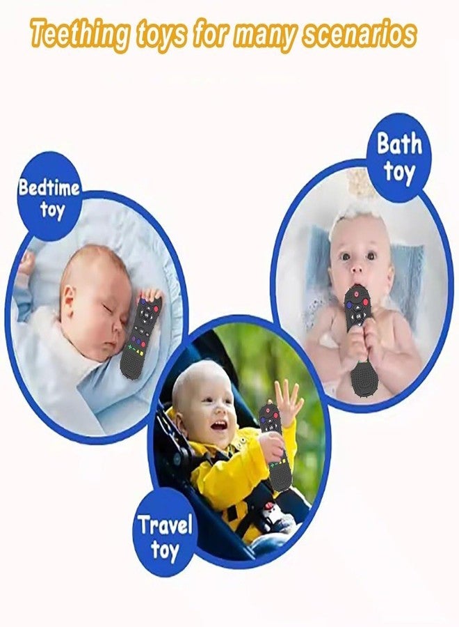 Veemok Silicone Remote Teether for Babies - Soft BPA-Free TV Remote Shape Teething Toy for Infants & Toddlers 3+ Months - Freezer Safe, Food Grade, Sensory Chew Toy for Biting Skill & Development - Black - Image 5