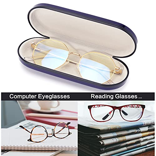 Vemiss Hard Shell Eyeglass Cases, Lightweight Portable Glasses Case for Women Men (A-Blue Purple) - Image 2