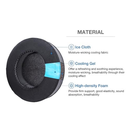 Voarmaks Sundara Cooling Gel Earpads Compatible with HiFiMan Sundara HE400 HE400i HE400S HE500 HE560 HE35X HE4 HE4XX HE5 HE6 HEX4 HE5SE Covered with Ice Cloth Replacement Ear Pads - Image 3