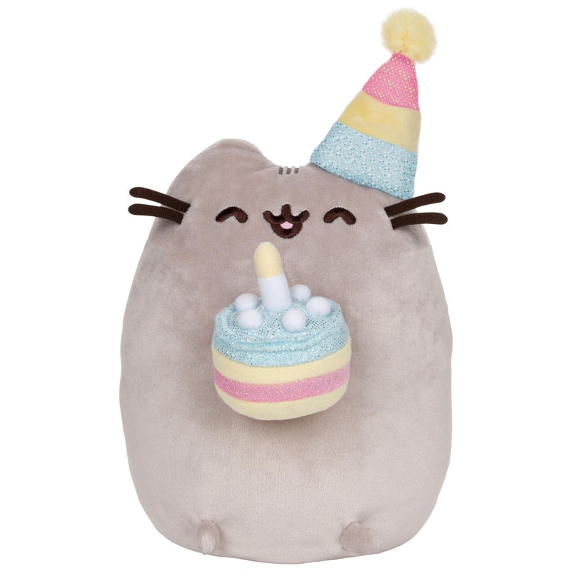 GUND Pusheen Birthday Cake Plush Stuffed Animal Cat, 9.5" - Image 1
