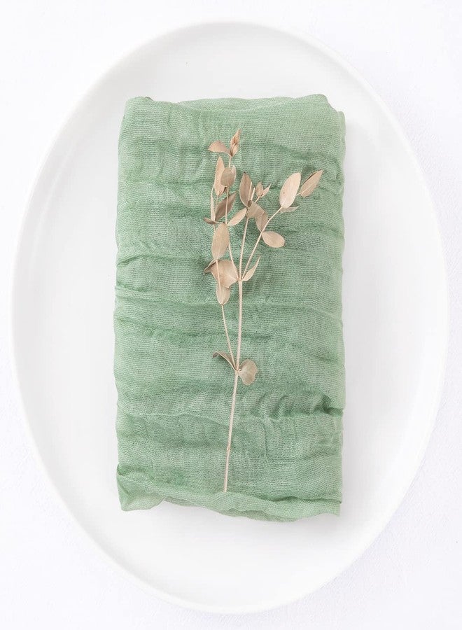 DeZerlor 50 Pack Sage Green Cheesecloth Napkins Summer Cloth Napkins Set of 50 Dinner Napkins Bulk 21x21 Inches for Wedding Bridal Shower Baby Shower Parties - Image 5