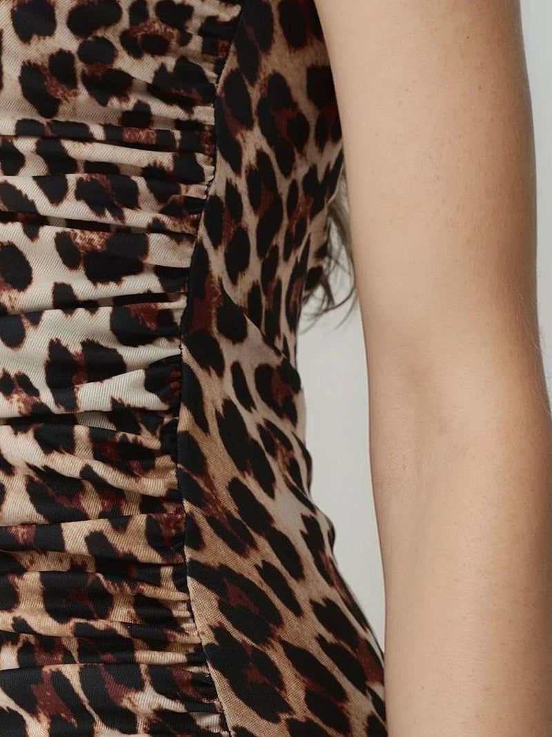 HICCUP Leopard Print Fitted Maxi Dress - Image 3