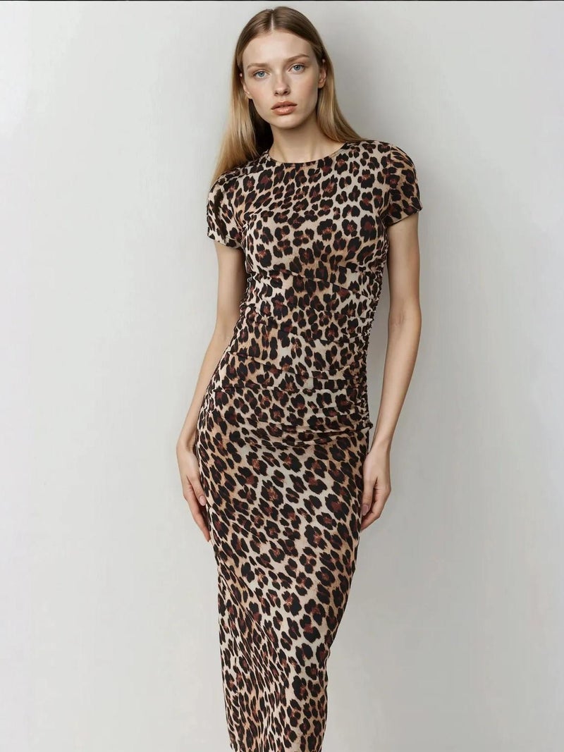 HICCUP Leopard Print Fitted Maxi Dress - Image 1