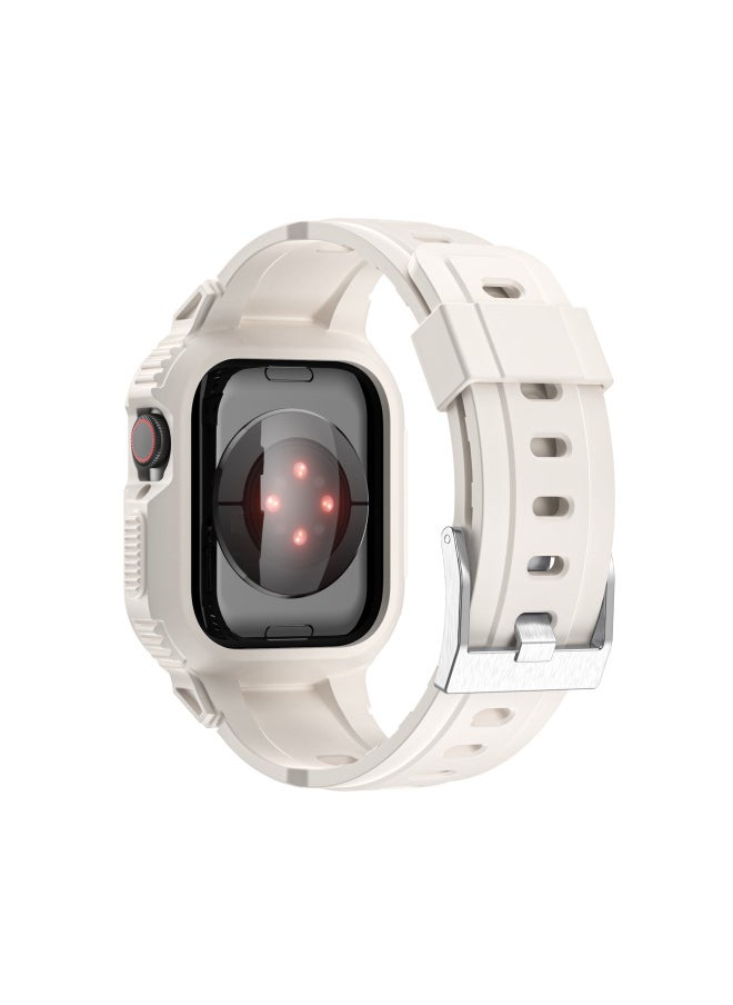 ماركة غير محددة - مناسب لساعة Apple حزام متكامل Appleiwatch876543s9 Armor TPU Star Color حزام عبر الحدود - اللون: رمادي 40/41 مم - Image 1