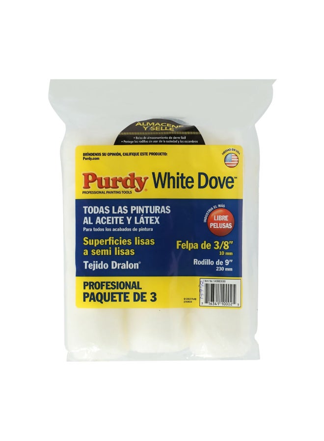Purdy 3-Piece High Quality Durable Paint Roller Cover Set White 2.3 x 6.1 x 9 inch 14B863000 - Image 1