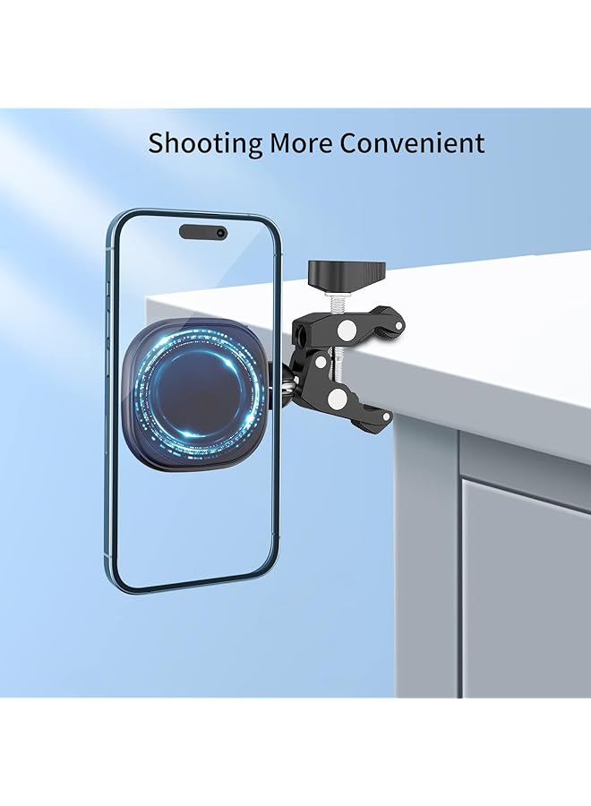 KASTWAVE Mg-01 Magnetic Tripod Mount,1/4 Inches Tripod Adapter Magnetic Ring, Multiple Locating Holes For Arri,Compact Size For Iphone 14/13/12 Series And All Phones And Cases - Image 5