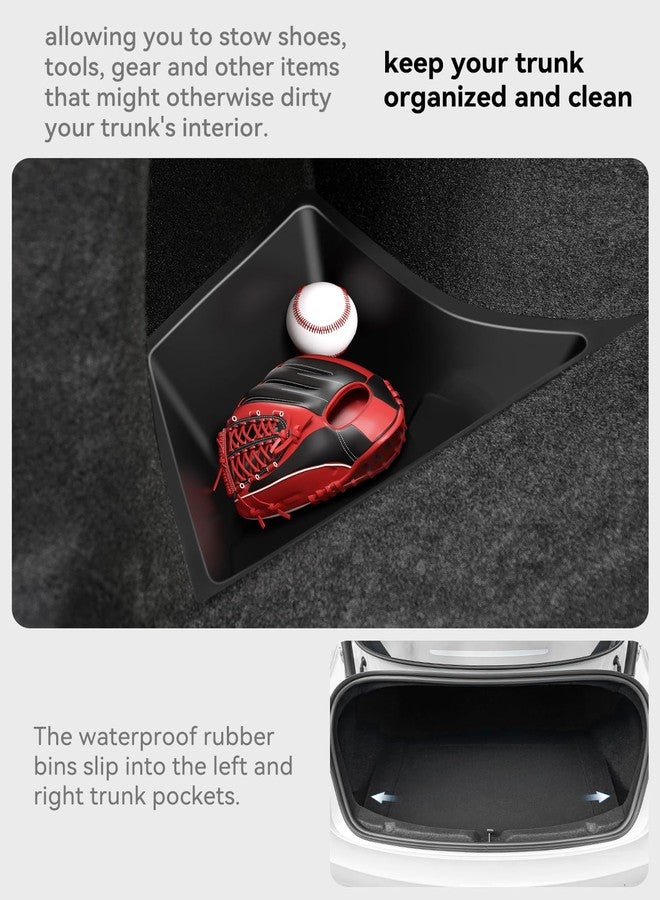 VIHIMAI Tesla Model 3 Rear Trunk Organizer Storage Box Side Bin with Lid for New Model 3 2024 Highland - Image 5