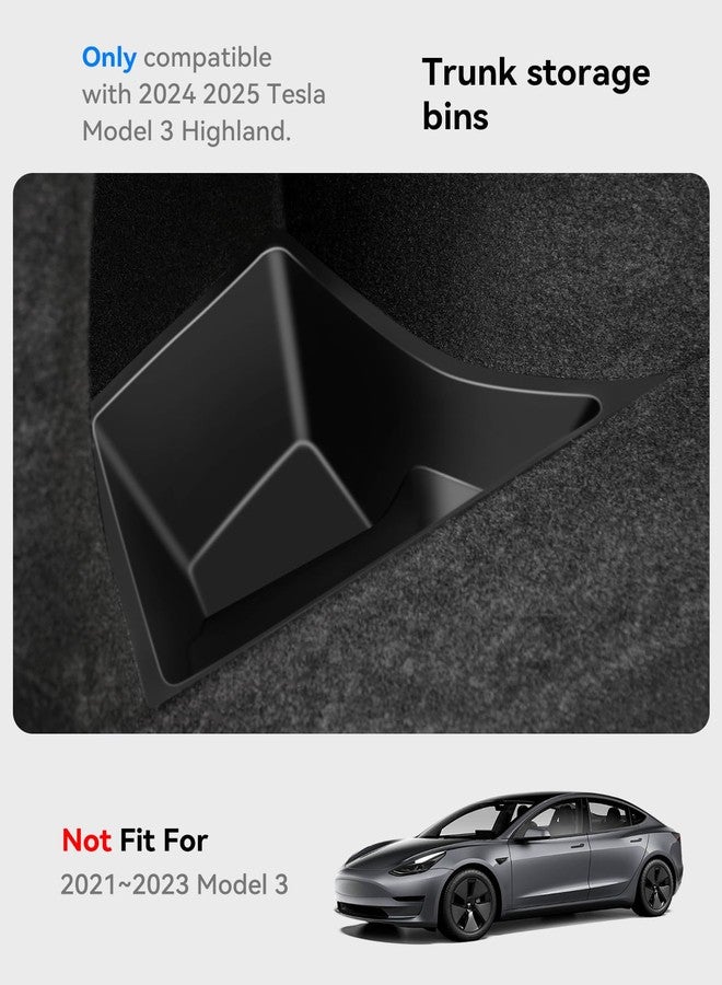 VIHIMAI Tesla Model 3 Rear Trunk Organizer Storage Box Side Bin with Lid for New Model 3 2024 Highland - Image 2