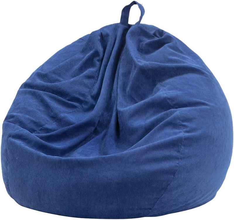 Nobildonna 3 ft Bean Bag Chair Cover No Filler 3543 Large Stuffed Animal Storage Bean Bag Washable Big Beanbag Chair Cover Premium Corduroy Stuffable Bean Bag Cover for AdultsKidsBlue 300L