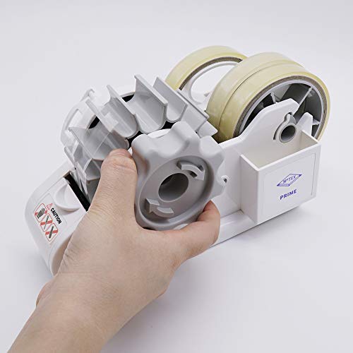 MoTEX Tape Dispenser Compatible with 3 Inch Core Tapes, 3 Rolls of Transparent Tapes with Dispenser -Prime (White) - Image 3