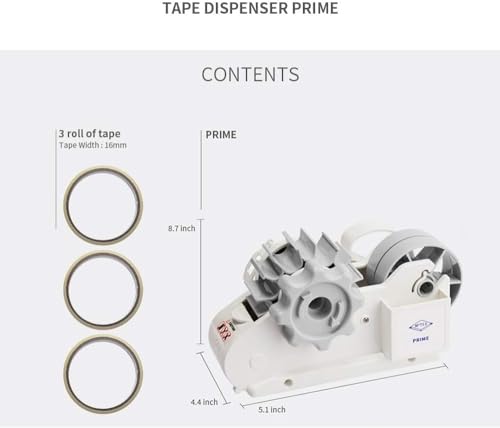 MoTEX Tape Dispenser Compatible with 3 Inch Core Tapes, 3 Rolls of Transparent Tapes with Dispenser -Prime (White) - Image 5