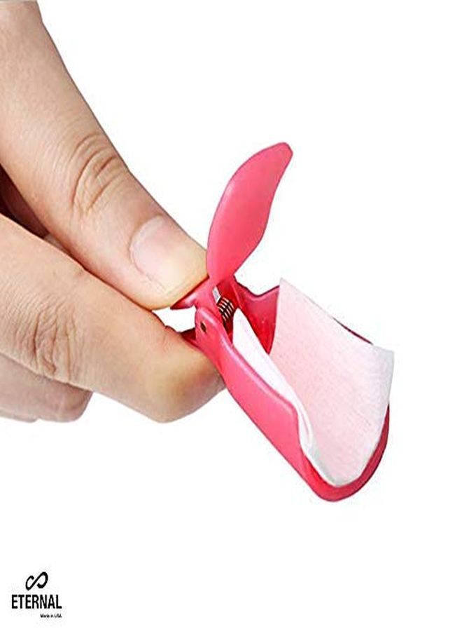 ETERNAL - 10 Piece Set Plastic Acrylic Soak Off Cap Clip - Professional Nail Art Uv Gel Polish Remover - Reusable And Space Saver Wrap Cleaner Cap Clip (Pink) - Image 4