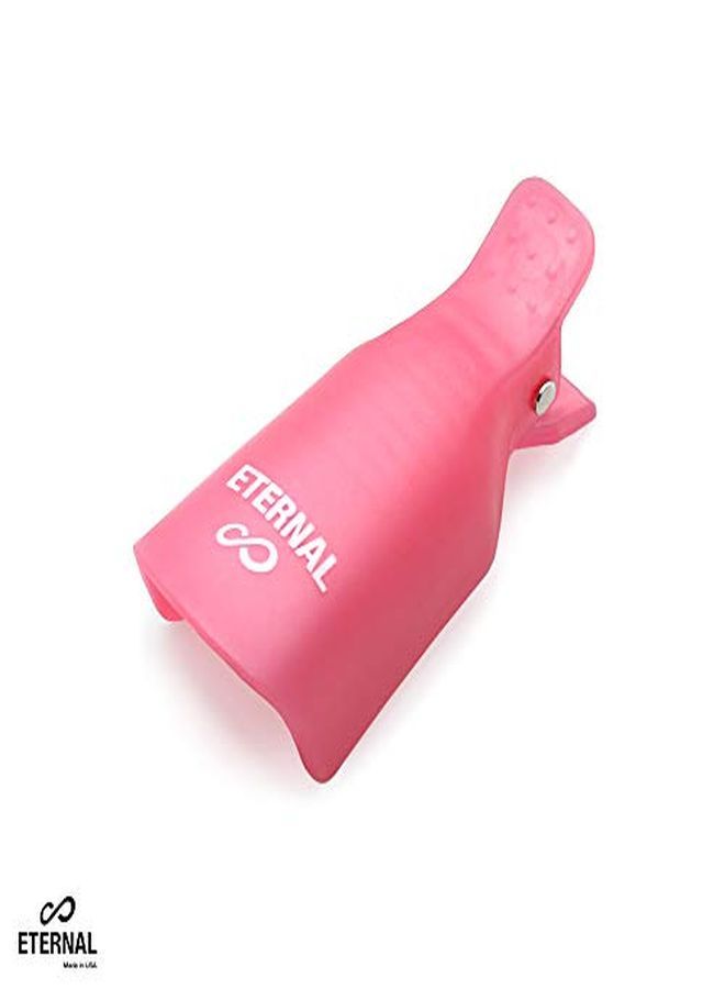ETERNAL - 10 Piece Set Plastic Acrylic Soak Off Cap Clip - Professional Nail Art Uv Gel Polish Remover - Reusable And Space Saver Wrap Cleaner Cap Clip (Pink) - Image 5