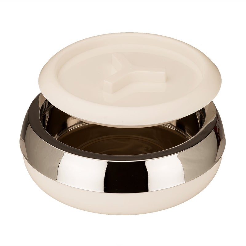 JAYPEE JAYPEE Palazio 1200 Ultra Inner Stainless Steel Casserole Pu Insulated Lockable Lid Food Grade Rustproof Hotbox for Kitchen Hot Pot for Rice Stackable Ideal for Gifting Capacity 1150 ml White  - Image 4