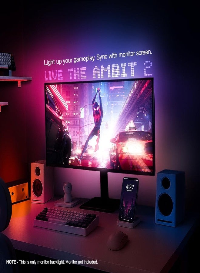 MITSUKO Ambit 2 PC/Monitor Screen Sync Backlight, USB Plug & Play, Real-Time Color Matching, App Control for Windows & Mac, Dynamic & Static RGB Lighting Modes, Keyboard/Mouse Triggered Effects for Gaming - Image 2