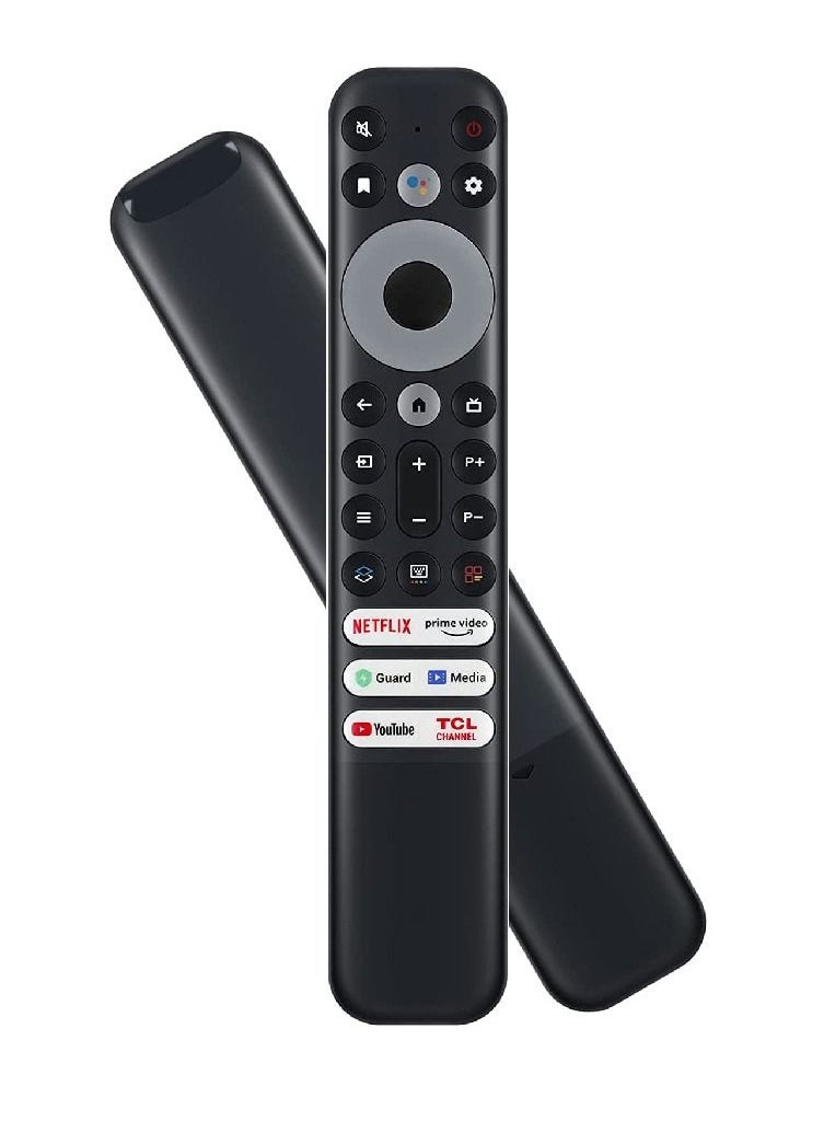 ICS - Voice Remote Control Compatible For TCL 8K QLED 4 Series 4k UHD LED Smart Android Televisions with Netflix YouTube Guard Media Prime Video TCL Channel Apps Black - Image 1