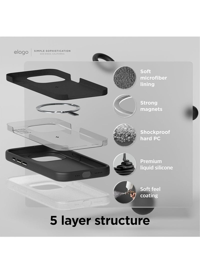 Elago Magnetic Liquid Silicone for  iPhone 15 Case Cover with MagSafe Shockproof - Black - Image 4