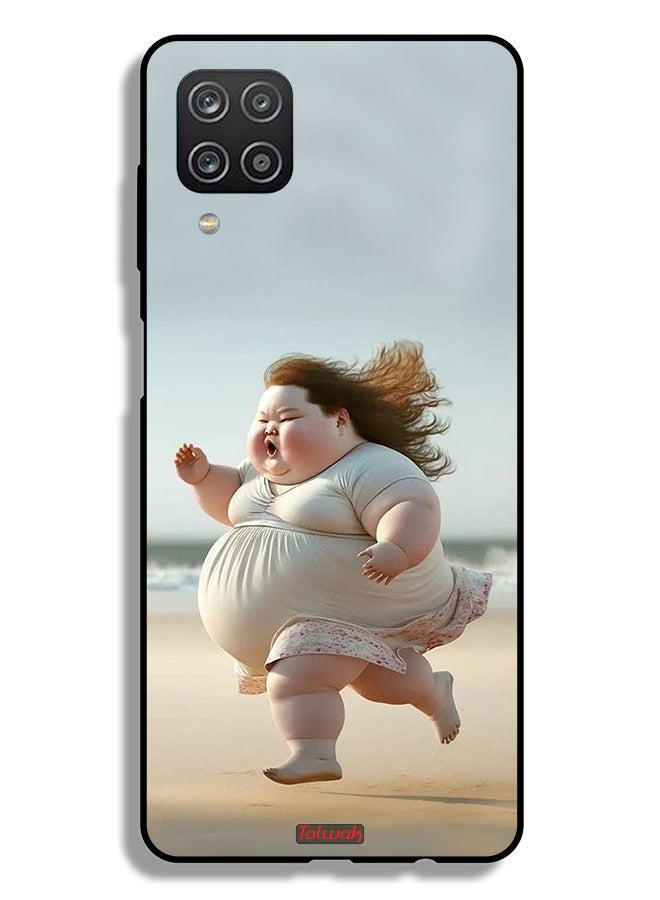 Tolwak غطاء حماية لجهاز سامسونج جالاكسي A12 - فتاة سمينة تجري - Image 1