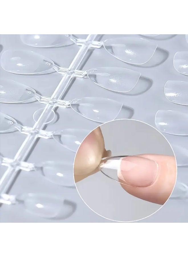 120 قطعة من أطراف أظافر الجل اللوزية القصيرة، أظافر صناعية شفافة، 12 مقاسًا من الأكريليك الناعم لتغطية كاملة - وصلات أظافر بدون منحنى C، مانيكير منزلي الصنع - Image 3