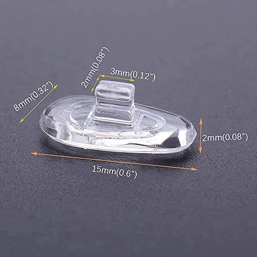 BEHLINE Push-in Glasses Nose Pads,5 Pairs BEHLINE Soft Silicone Eyeglasses Replacement Nose Piece,Anti-Slip Snap-in Nose Bridge Pads Clear Slide on Nose Guards for Eye Glasses Sunglasses(15mm,Teardrop-Shape) - Image 5