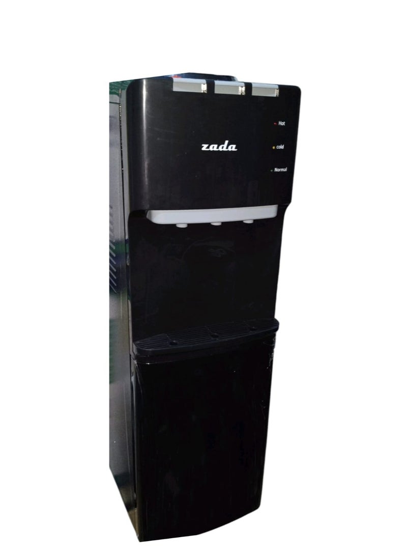 zada - ZADA ZWD-250F 3-tap cold/hot/lukewarm water dispenser with bottom refrigerator, black - Image 1