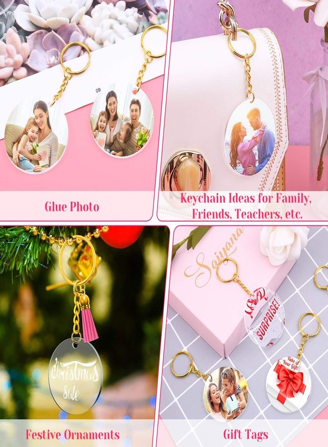 Audab Acrylic Keychain Blanks (108 pcs) - Including Acrylic Ornament Blanks, Gold Key Chain Rings and Jump Rings for DIY Projects - Image 2