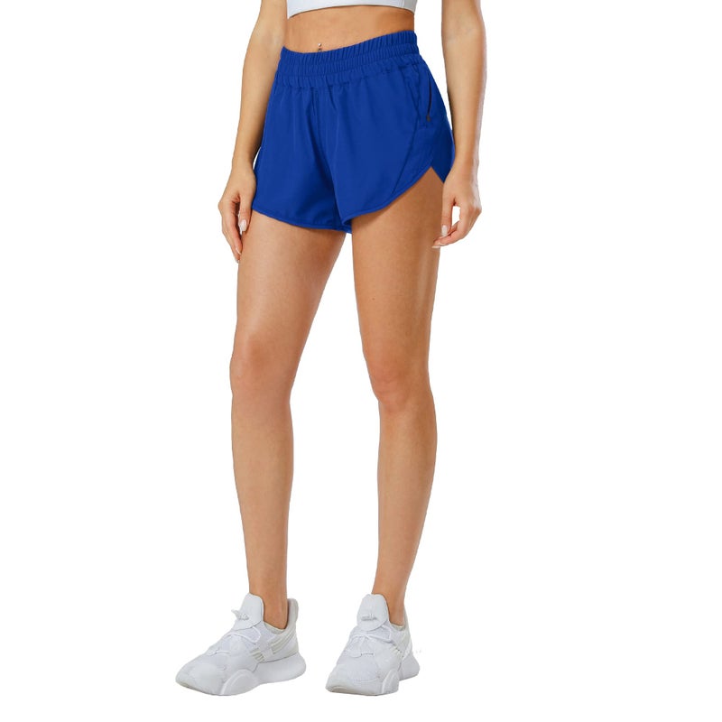 Aurefin Athletic Shorts for Women,Women's Quick Dry Workout Sports Active Running Track Shorts with Elastic and Zip PocketsSky Blue/Medium - Image 4