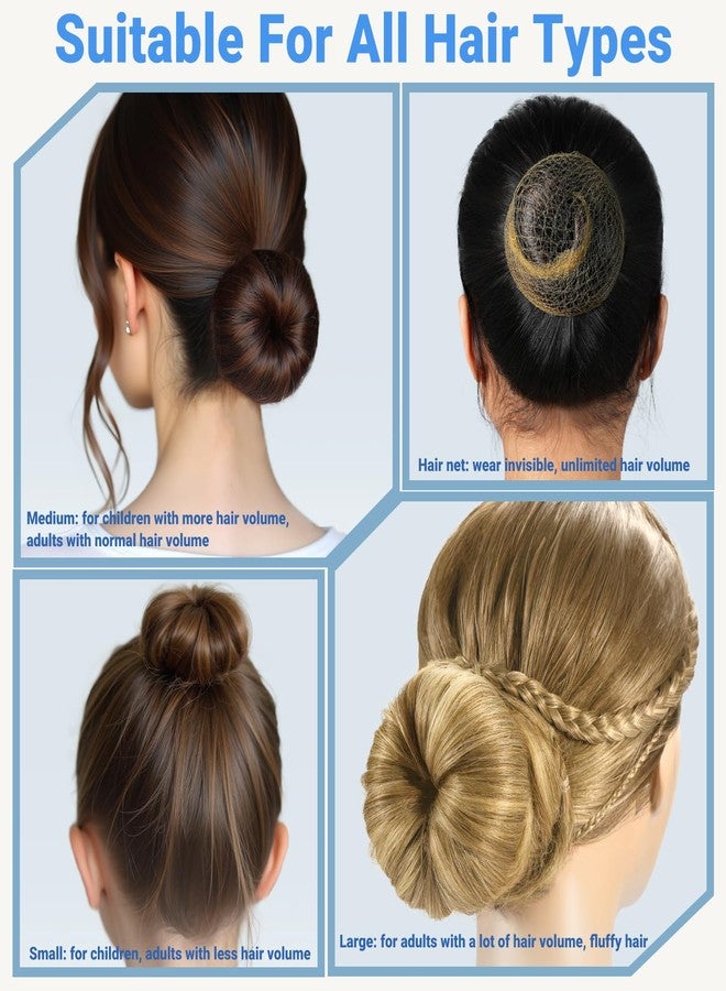 TsMADDTs Blonde Hair Bun Set, 8 Donut Bun with 2 Large, 2 Middle, 4 Small, 10 Hair Nets for Women, 40 U Shaped Pins, 5 Elastic Bands for Short and Thin Hair - Image 4