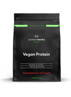 THE PROTEIN WORKS Vegan Protein Powder Plant Based Protein Shake Natural Vegan Protein Gluten Free 66 Servings Strawberries 'N' Cream 2Kg  - Image 1